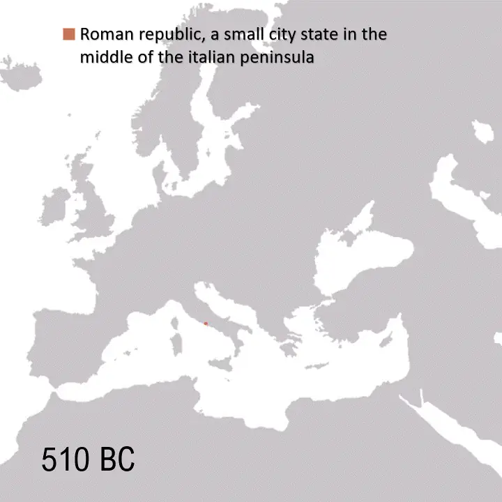 Animowana mapa rozwoju terytorialnego Rzymu od miasta-państwa do upadku cesarstwa zachodniorzymskiego