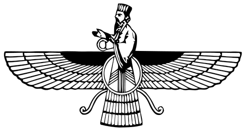 Faravahar — symbol zoroastryzmu i Ahury Mazdy, skrzydlate bóstwo słońca